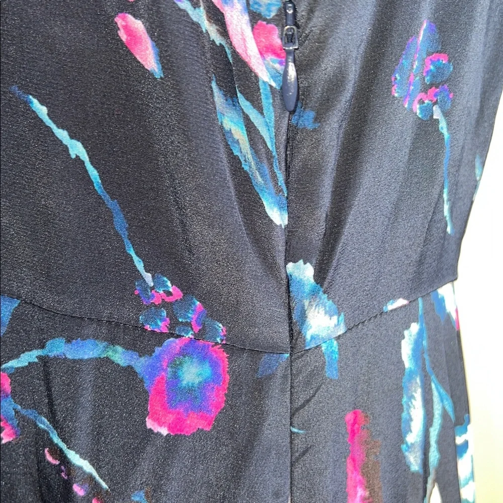 💖NWT WOMENS TANYA TAYLOR ESTRELLA SILK DRESS IN NAVY/TIE DYE FLORAL SIZE 12 - Picture 14 of 17
